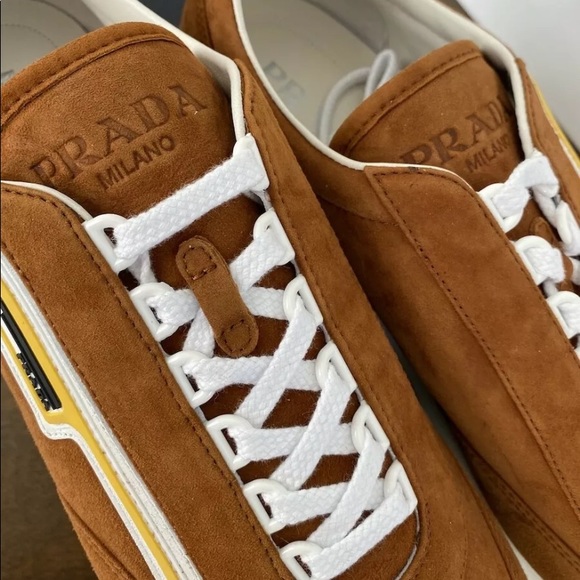 Prada Comoscio Men's Brown Suede Athletic sneaker - Picture 10 of 10